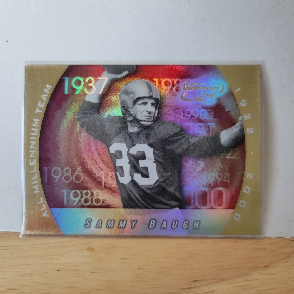 Football Card Sammy Baugh 2000 Quantum Leaf 315/1000 Insert